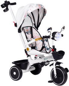 ECOTOYS WQL-186 Kočárek tříkolka s otočným sedátkem 360°, bílý