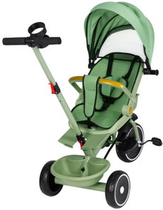 ECOTOYS WQL-066 Kočárek tříkolka s otočným sedátkem 360°, 2v1, zelený