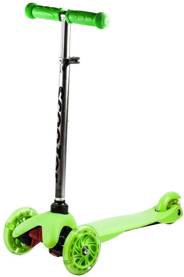 Koloběžka tříkolová MINI SCOOTER se svítícími kolečky, zelená - Perfektní hodnocení