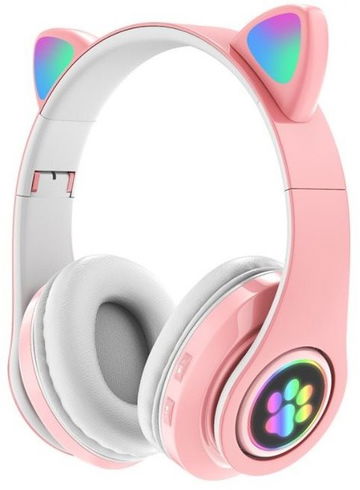 Malatec 16865 Bezdrátová sluchátka Cat s tlapkou růžová